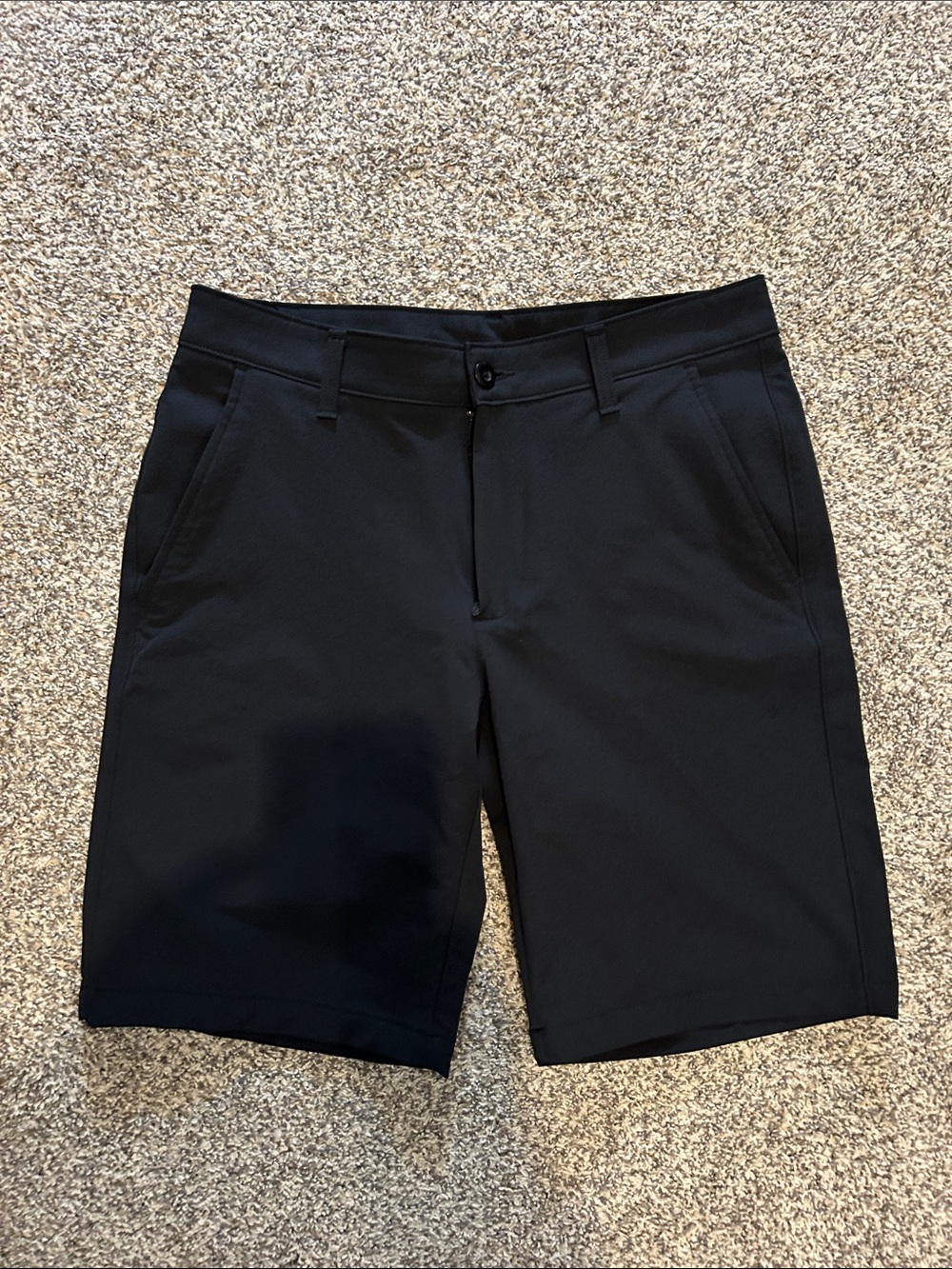 Under Armour Men's Black Flat-Front Performance Shorts